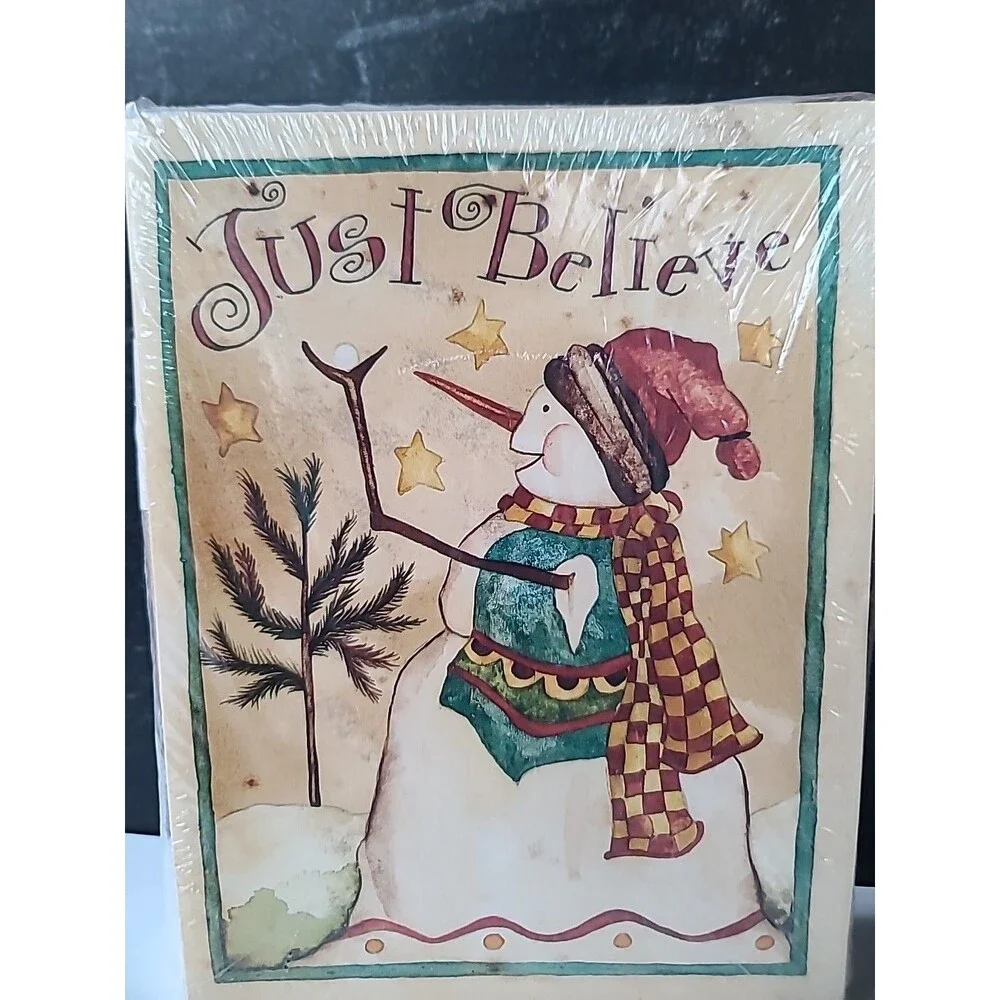 Just Believe Snowman Christmas Cards New In Package